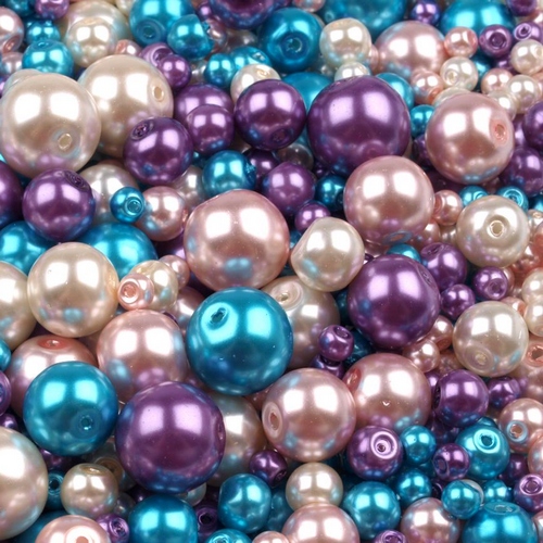 Voskované perly MIX velikostí cca Ø4-12mm - 12 ks