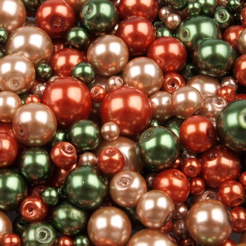 Voskované perly MIX velikostí cca Ø4-12mm - 12 ks