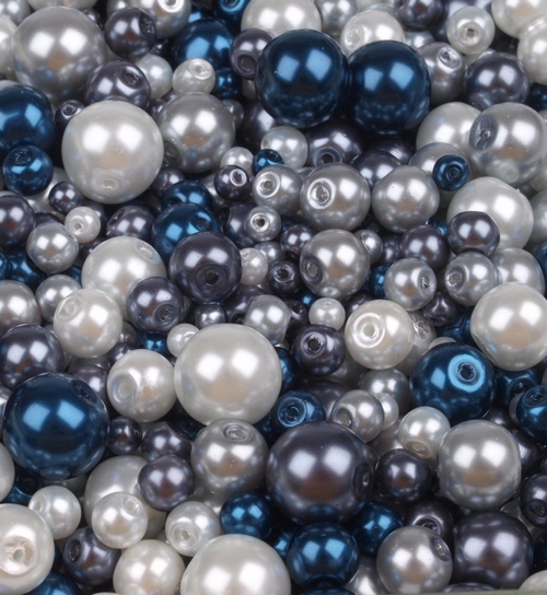 Voskované perly MIX velikostí cca Ø4-12mm - 22 ks