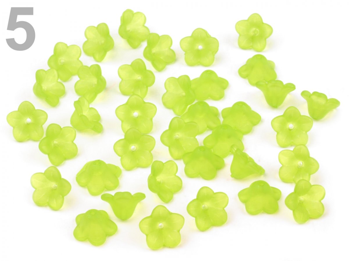 Korálky plastové 8x12mm květ