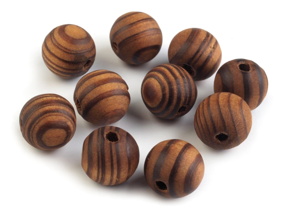 Dřevěné korálky - 10 kusů