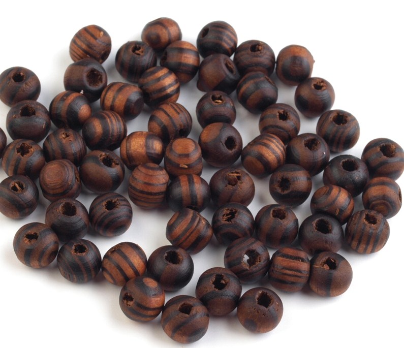 Dřevěné korálky - 60 kusů
