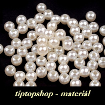 Voskované plast.perličky, perlová, 4mm (200ks)