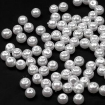 Voskované perly kuličky Ø4mm hladké cca 100 ks