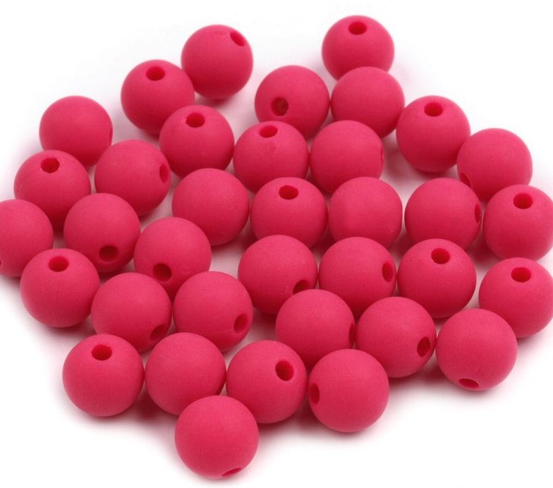 Plastové korálky 8mm (30ks) - růžová