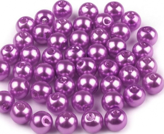 Plastové korálky 6 mm (60ks) - fialová