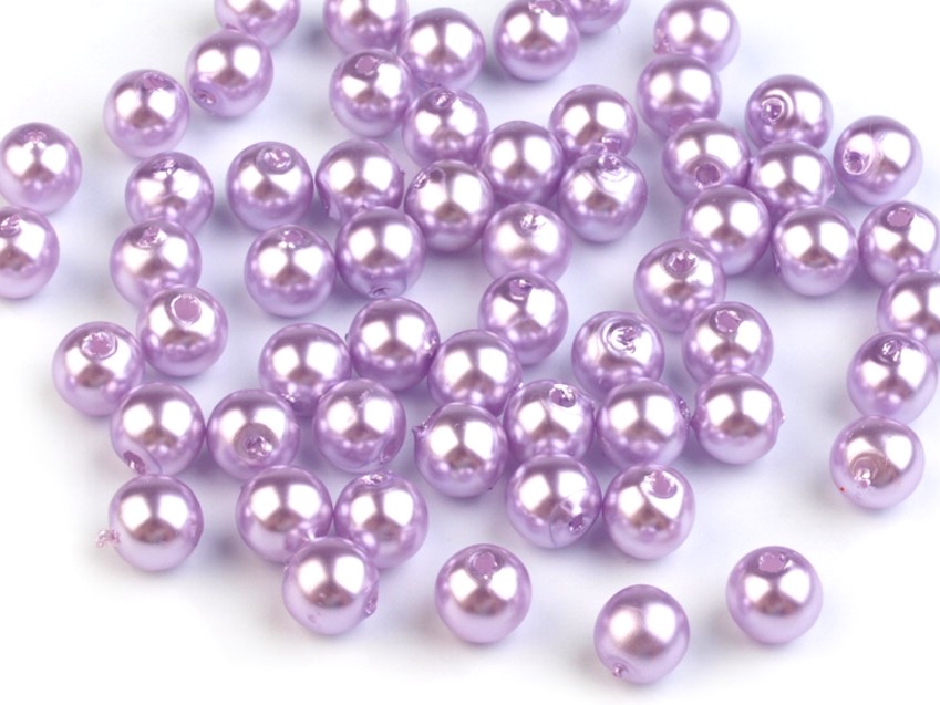 Plastové korálky 6mm (60ks) - sv.fialová