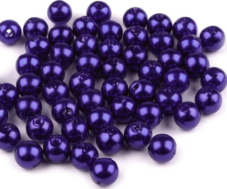 Plastové korálky 6mm (60ks) - modrá