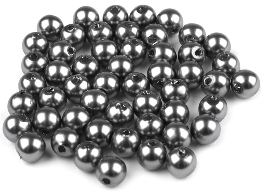 Plastové korálky 6mm (60ks) - šedá