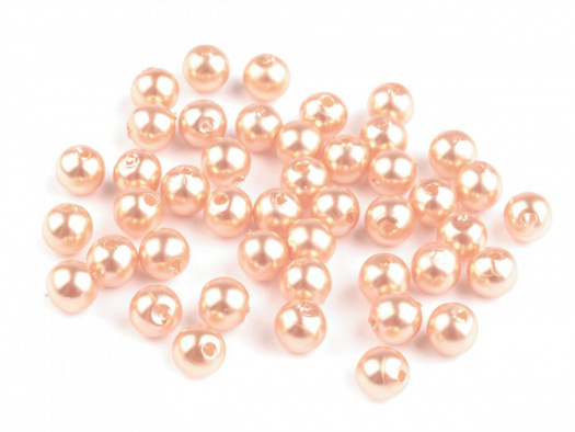 Plastové voskové korálky 6 mm (20g) - lososová