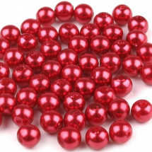 Plastové korálky 6 mm (60ks) - červená