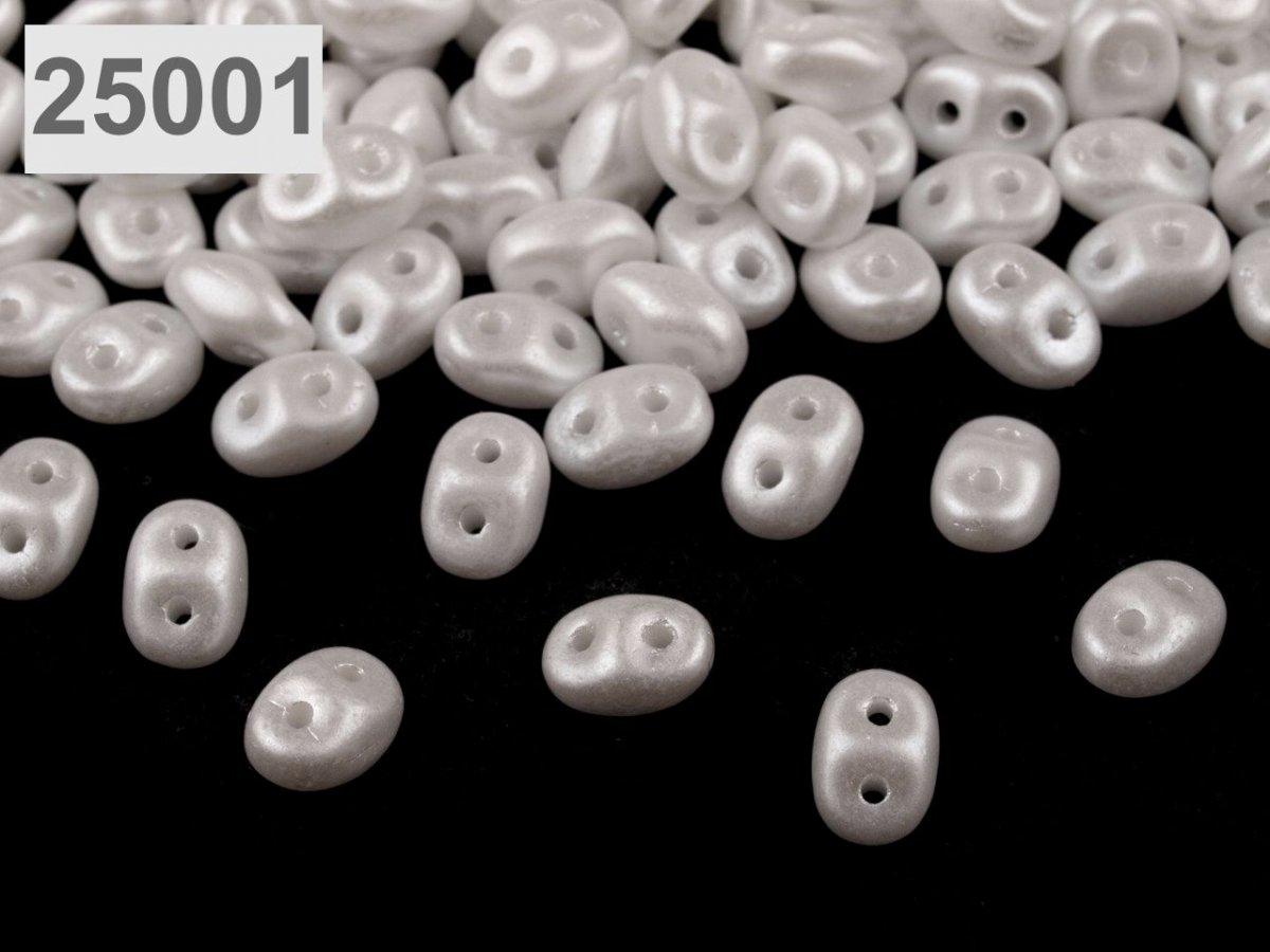 Dvoudírkový rokajl Super Duo 2,5 x 5mm pastel