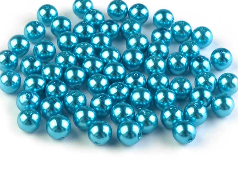 Plastové voskové korálky 8mm (40ks) - tyrkys
