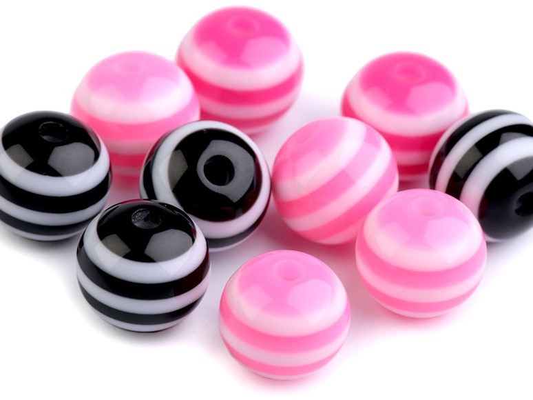 Plastové korálky 12 mm (10ks) - mix