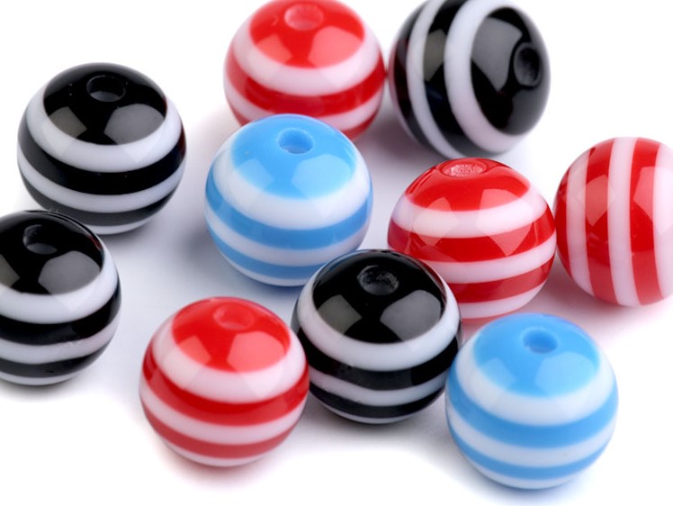 Plastové korálky 12 mm (10ks) - mix