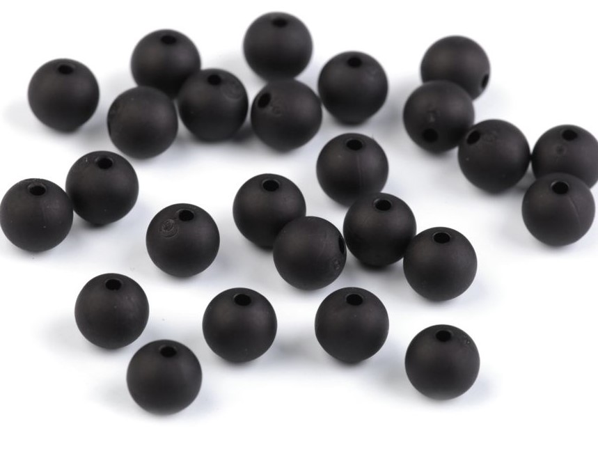 Plastové korálky 8mm (30ks) - černá