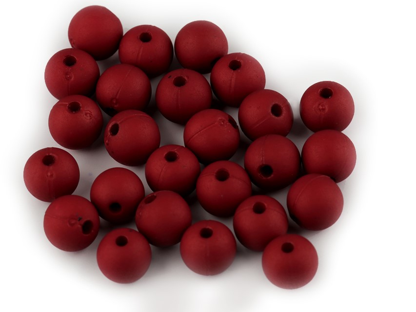 Plastové korálky 8mm (30ks) - bordó