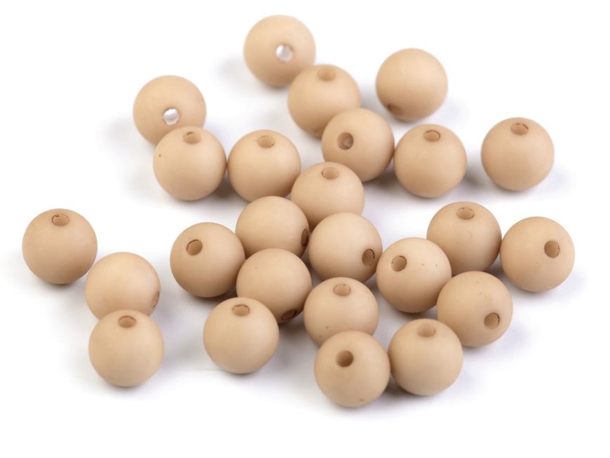 Plastové korálky 8mm (30ks) - béžová