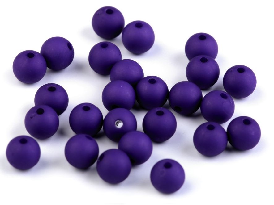 Plastové korálky 8mm (30ks) - borůvková