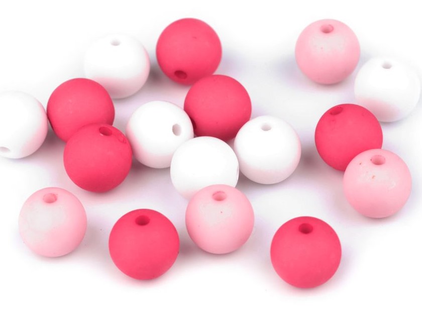 Plastové korálky 10 mm (20ks)  - mix