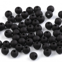 Plastové korálky 6mm (50ks) - černá