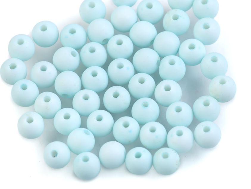 Plastové korálky 6mm (50ks) - světle modrá