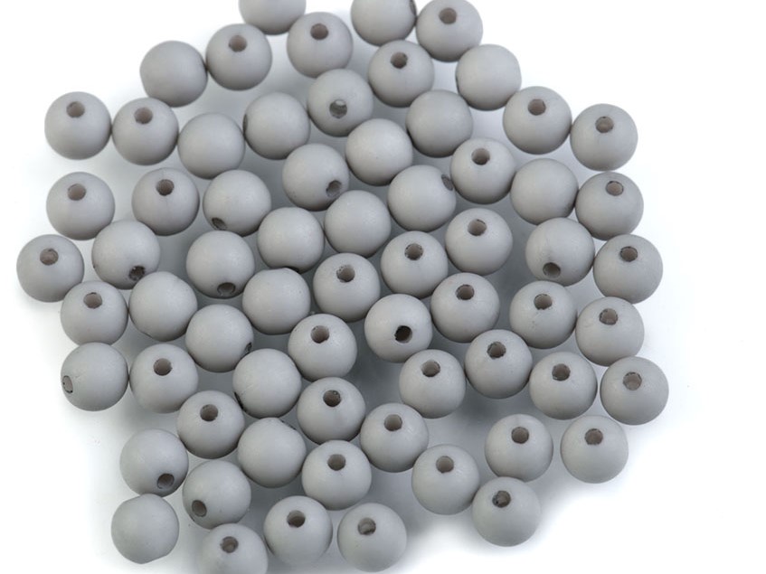 Plastové korálky 6mm (50ks) - šedá