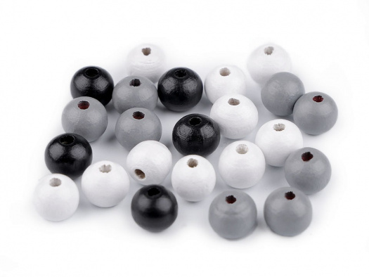 Dřevěné korálky 10 mm (35ks) - mix