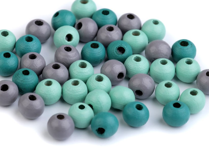 Dřevěné korálky - 60 kusů