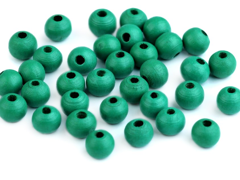 Dřevěné korálky 8 mm (60ks) - zelenomodrá