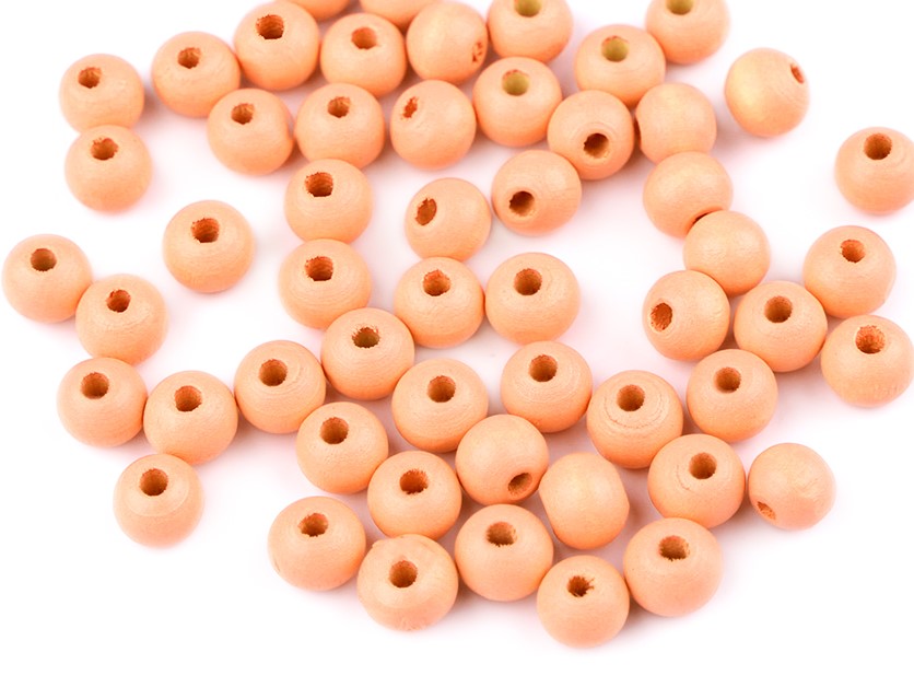 Dřevěné korálky 8 mm (60ks) - krémová