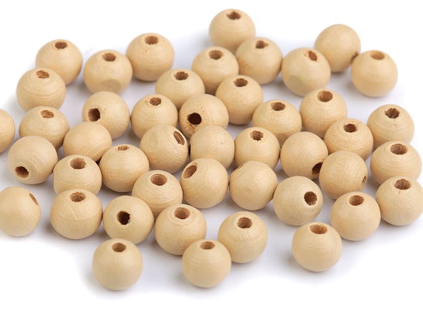 Dřevěné korálky - 60 kusů