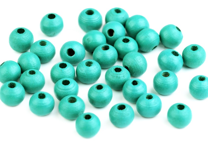 Dřevěné korálky 8 mm (60ks) - zelená pistáciová