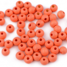 Dřevěné korálky 8 mm (60ks) - oranžová dýňová