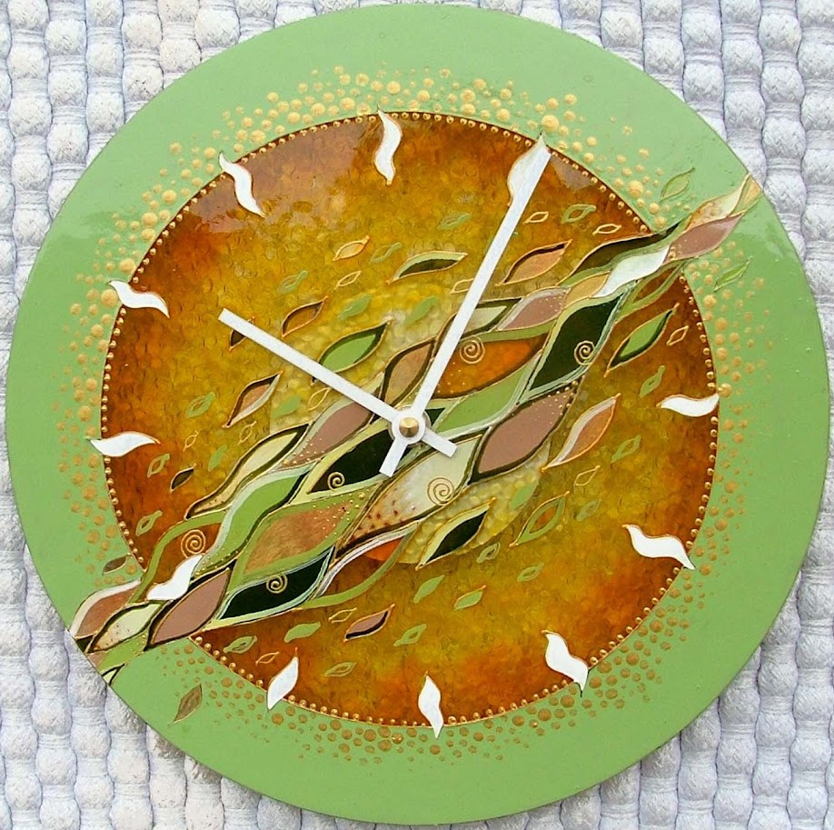 Dech lesa-skleněné hodiny 30x30cm