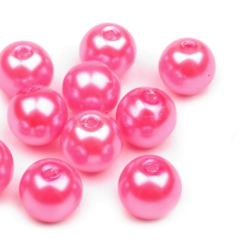 Voskované perly koule Ø8mm 6ks-růžová