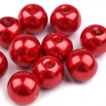 Voskované perly koule Ø8mm 6ks-červené