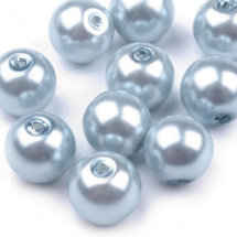 Skleněné voskové perly 8 mm (35ks) - šedá holubí