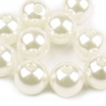 Plastové voskové korálky / perly 10 mm (12ks) - perlová