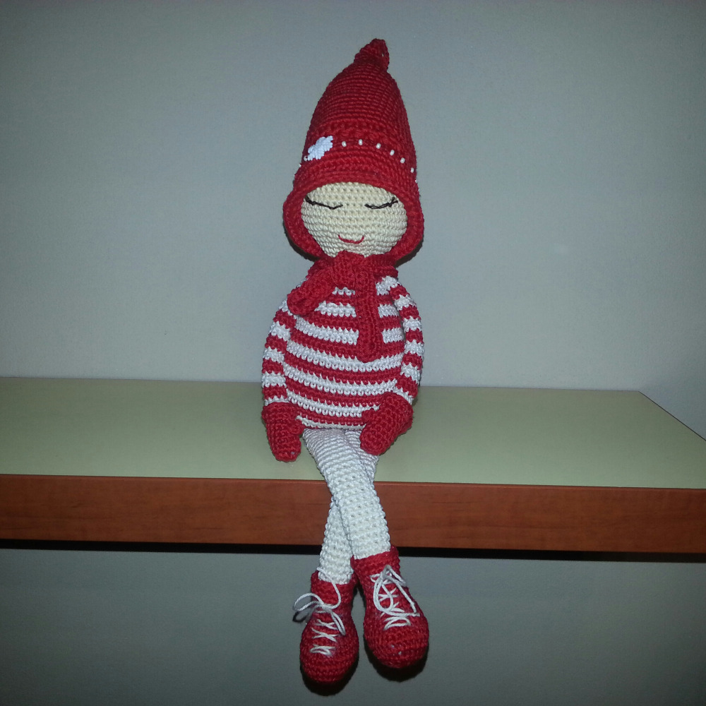 Háčkovaný vánoční skřítek Jeník - návod