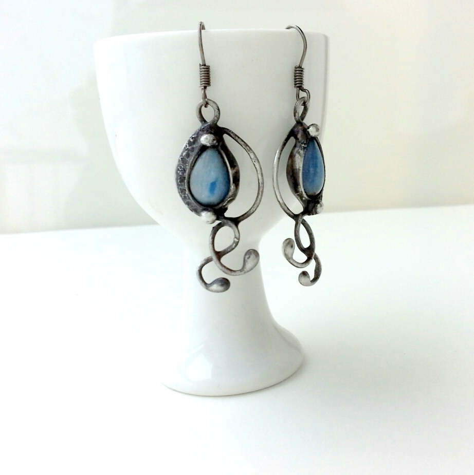 Náušnice - v nebesky modré - kyanit