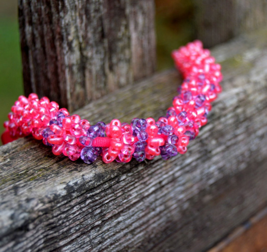 Růžovo-fialové snění - náhrdelník