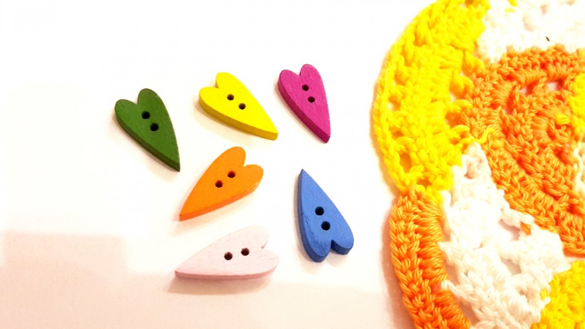 knoflík srdce7 3ks  KND0054