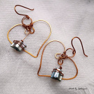 V srdci lapený – náušnice měď a perleť