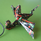 Černý rytíř - origami přívěsek