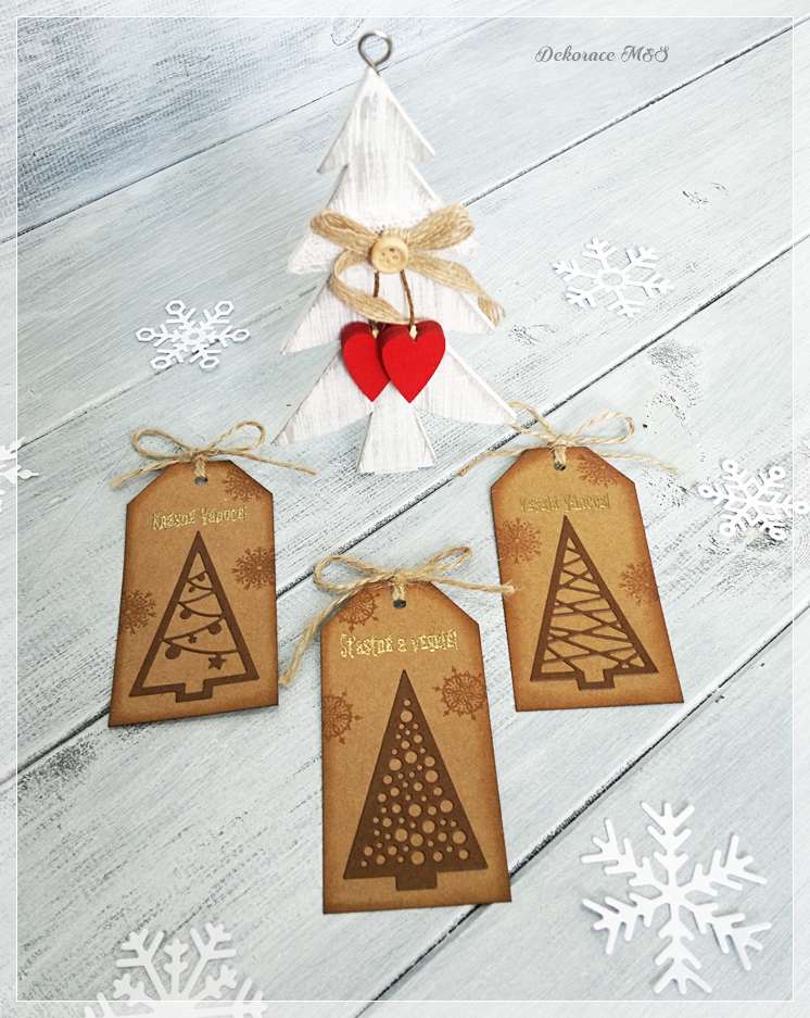 Visačka vánoční - stromky - 3 ks
