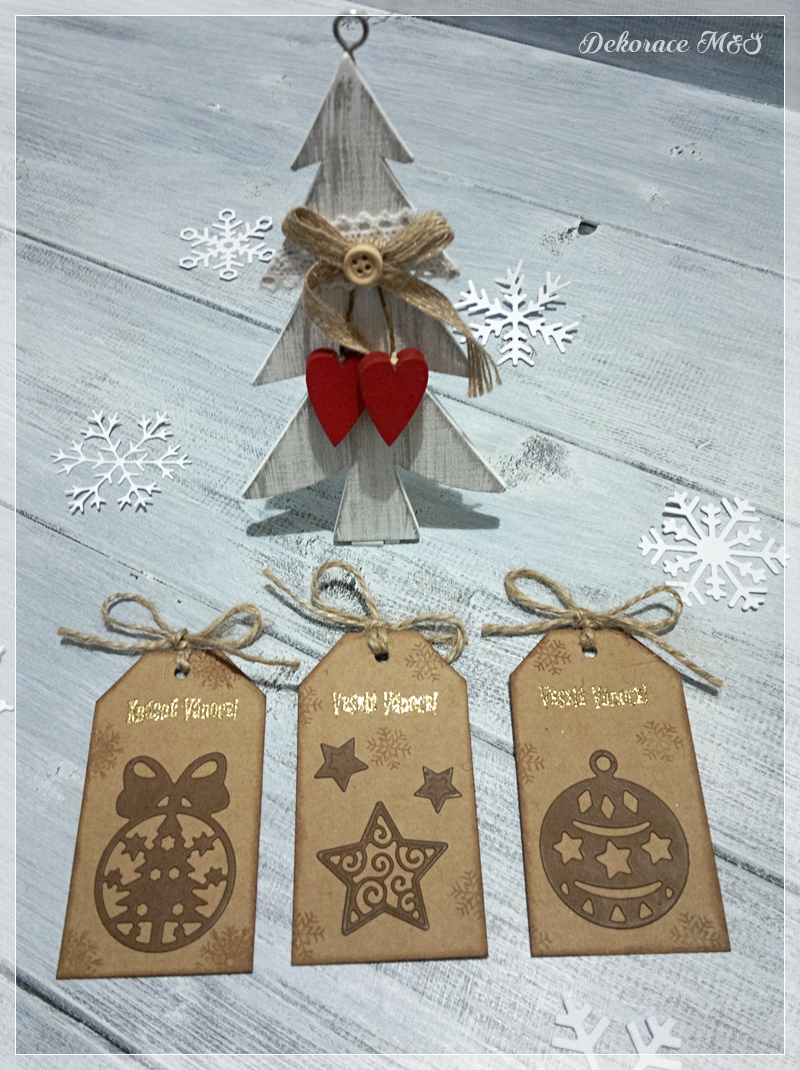 Visačka vánoční - vánoční ozdoby I - 3 ks