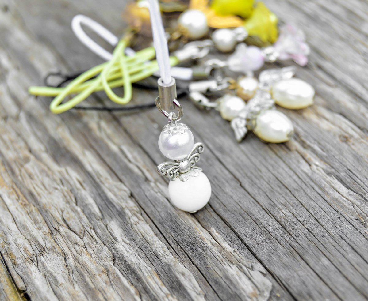 Andělíčkové v letních barvách - přívěšek na klíče, mobil...