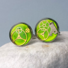 Steampunkové zelené manžetové knoflíčky