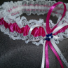 Krajkový podvazek 34 mm s fuchsiovou stužkou